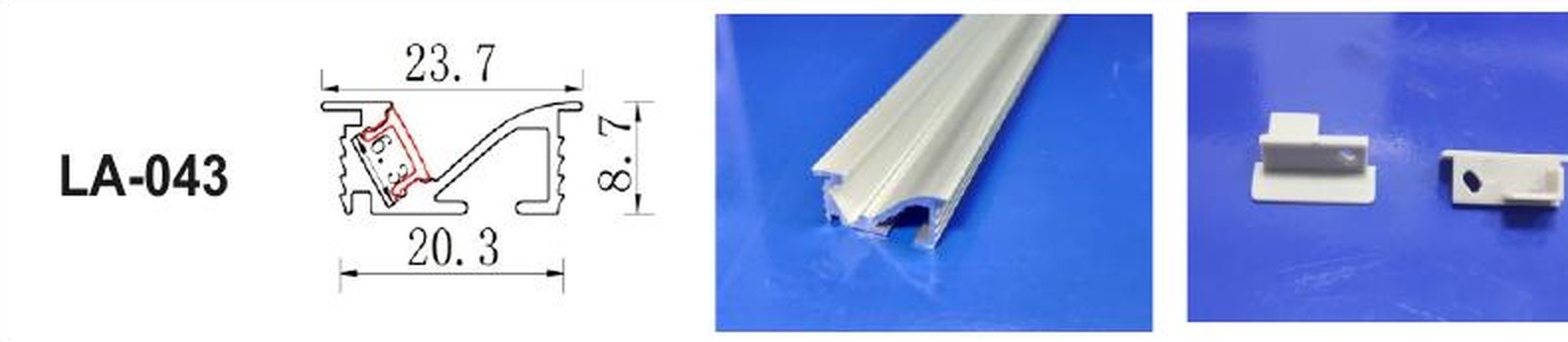 LED Aluminium Profile LA-043 — Preet Glow PG-ALP-043