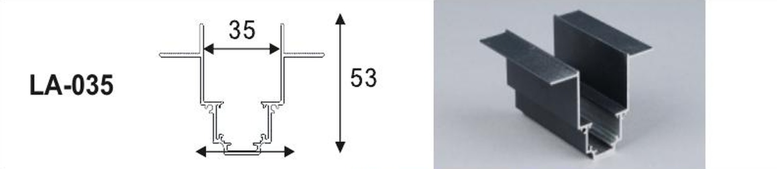 LED Aluminium Profile LA-035 — Preet Glow PG-ALP-035