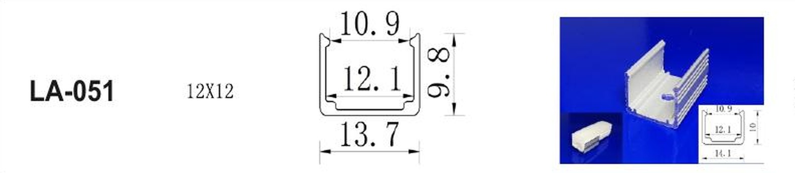 LED Aluminium Profile LA-051 — Preet Glow PG-ALP-051