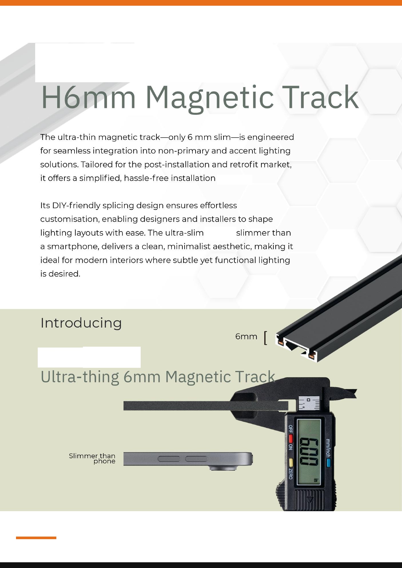 H6mm Ultra-Thin Magnetic Track — Preet Glow PG-MAG-013