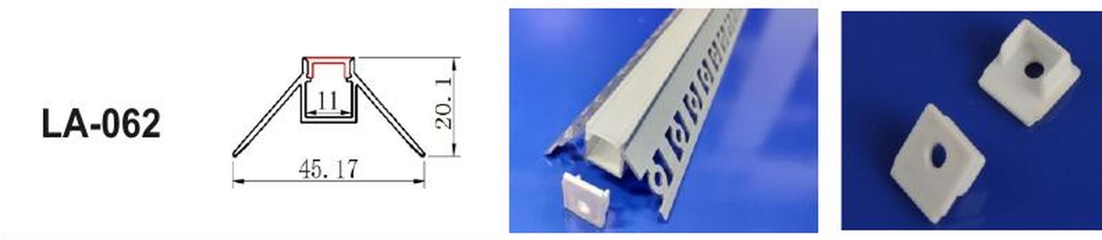 LED Aluminium Profile LA-062 — Preet Glow PG-ALP-062