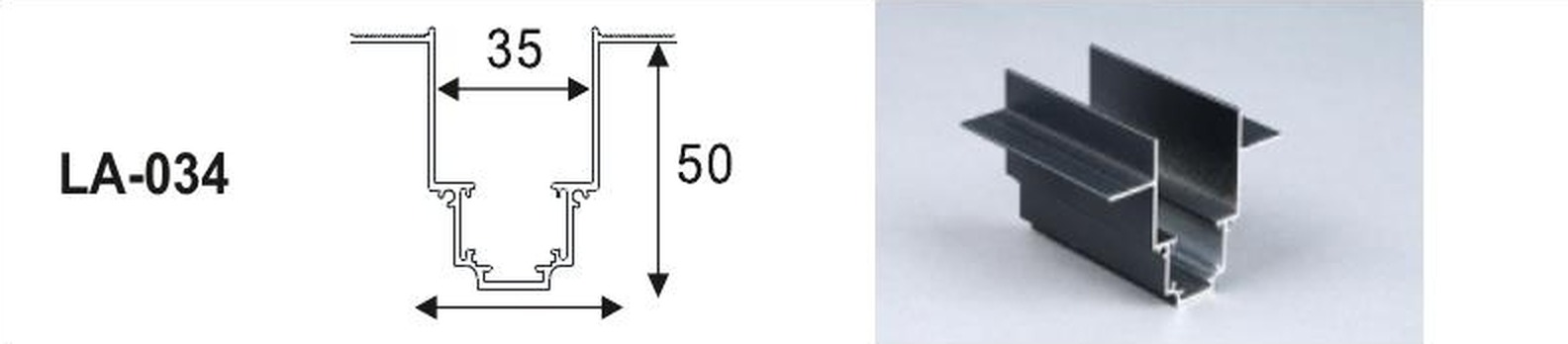 LED Aluminium Profile LA-034 — Preet Glow PG-ALP-034