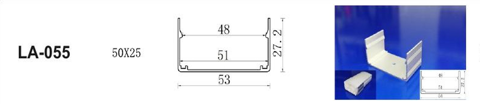 LED Aluminium Profile LA-055 — Preet Glow PG-ALP-055