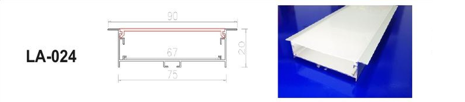 LED Aluminium Profile LA-024 — Preet Glow PG-ALP-024